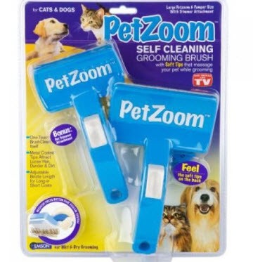แปรงหวีขนสัตว์อัจฉริยะ Pet Zoom 2อัน พร้อมปุ่มกดทิ้ง ขนSelf Cleaning + แปรงทริมเมอร์ 1 อัน