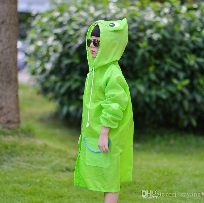 เสื้อกันฝนเด็ก - การ์ตูน ลายกบ สีเขียว funny rain coat อายุ 3 ขวบขึ้นไป