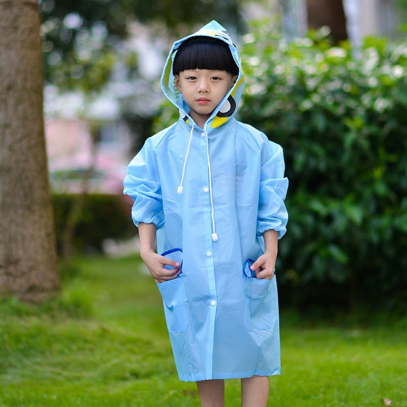 เสื้อกันฝนเด็ก - การ์ตูน ลายรถ สีฟ้า funny rain coat อายุ 3 ขวบขึ้นไป