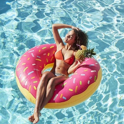 แพยางโดนัทสุดเทรน Donut inflat Swiming แพยางแฟนซีสำหรับผู้ใหญ่ ขนาด 120 ซม. - สีชมพู Donut inflat Swiming
