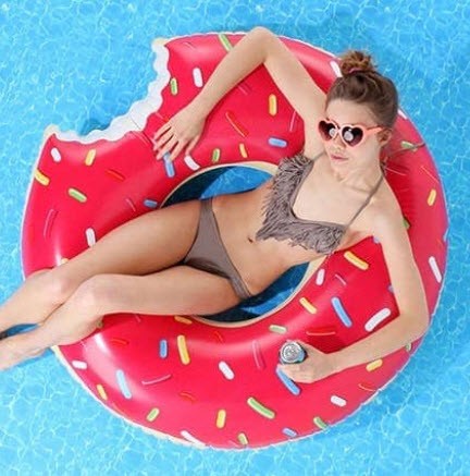 แพยางโดนัทสุดเทรน Donut inflat Swiming แพยางแฟนซีสำหรับผู้ใหญ่ ขนาด 120 ซม. - สีชมพู Donut inflat Swiming
