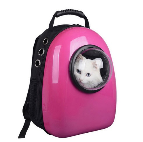 เป้แมว กระเป๋าใส่แมว Space Capsule รับน้ำหนักได้ 5kg ขนาด 30x28x44 ซม. สีชมพู