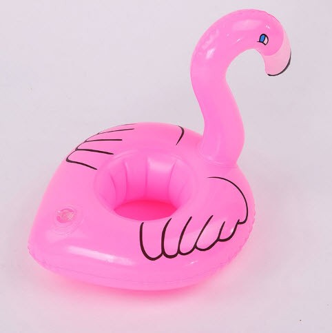 ที่วางแก้วลอยน้ำ Inflatable Flamingo Coaster ขนาด 20 x 20 ซม. - สีชมพู