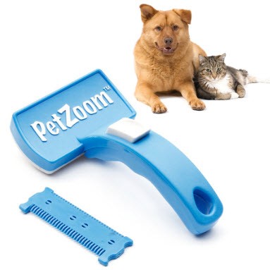 แปรงหวีขนสัตว์อัจฉริยะ Pet Zoom 1 อัน พร้อมปุ่มกดทิ้ง ขน Self Cleaning + แปรงทริมเมอร์ 1 อัน