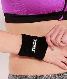 ผ้ารัดข้อมือ ซับเหงื่อ Aolikes Wrist Support Towel ขนาด 8 x 8 ซม. — สีดำ