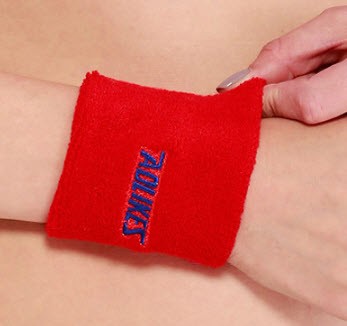ผ้ารัดข้อมือ ซับเหงื่อ Aolikes Wrist Support Towel ขนาด 8 x 8 ซม. — สีแดง