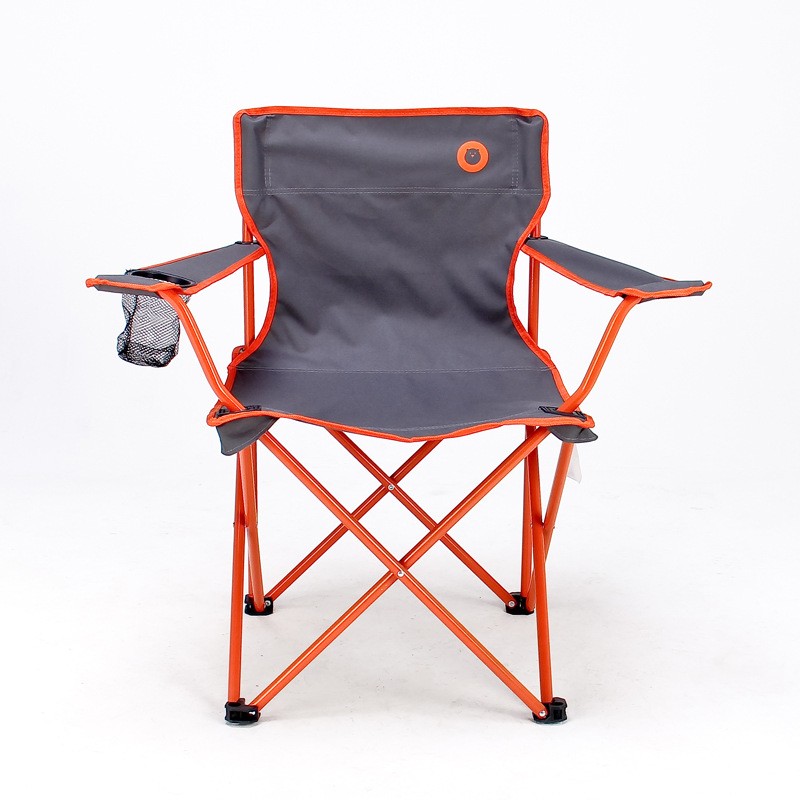เก้าอี้สนาม Bear Symbol YZ9017 น้ำหนักเบา พักเก็บได้ ขนาด 48 x 50 x 77 ซม. พร้อมที่วางแก้ว — สีส้ม