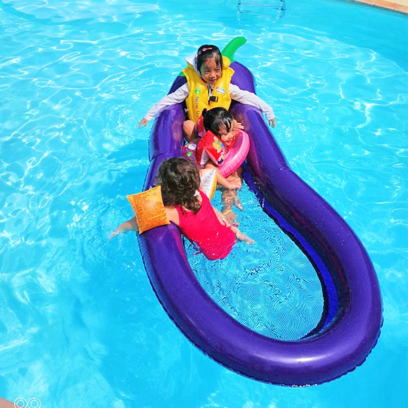 ห่วงยางเป่าลม แพยางเป่าลม Inflatable Eggplant Pool Lounge รูปมะเขือยาว ขนาด 270 x 110 x 25 ซม.