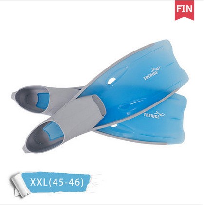THENICE Silicone Diving Fin Full Foot Blue Available Size M/L-2XL
