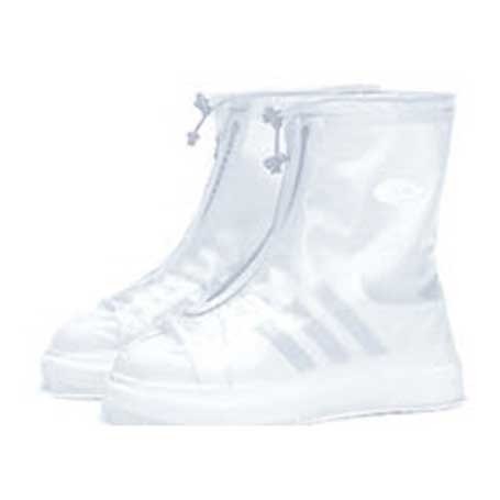 รองเท้ากันฝน แบบสั้น รุ่น JY – 518 เป็นซิป ถอด ใส่ ง่าย — สีขาวใส