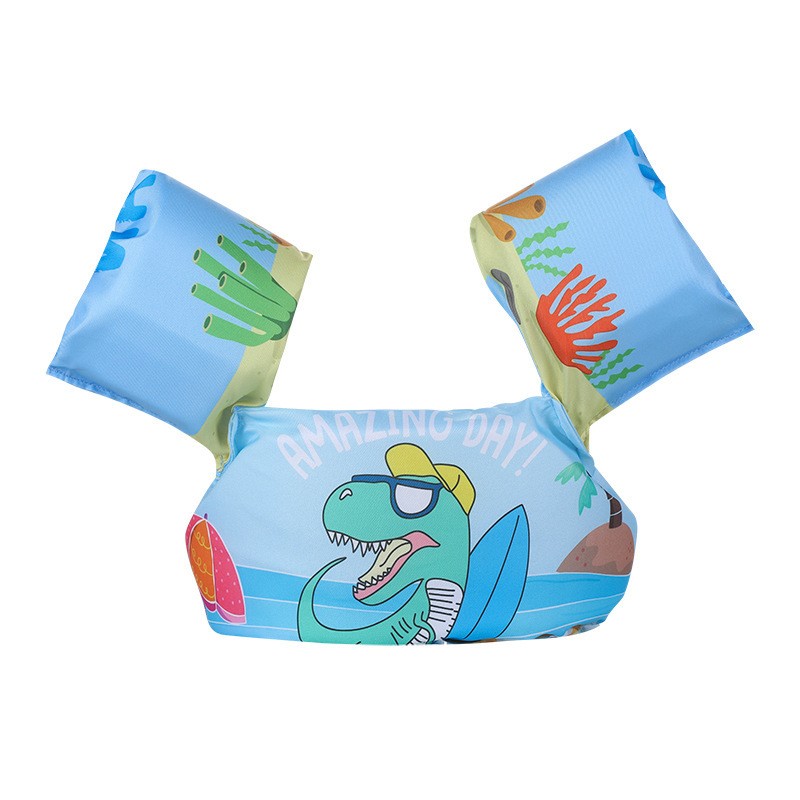 ปลอกแขนว่ายน้ำชูชีพว่ายน้ำ Kids Paddle Jumper สำหรับเด็ก – ไดโนเสาร์ออนเดอะบีช