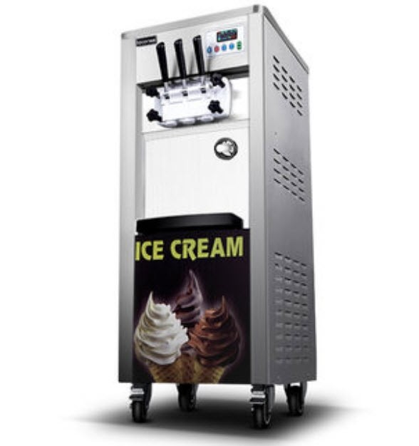เครื่องทำไอศครีมซอฟเสริฟ Ice Cream Machine แบบตั้ง 1800W ความจุ 10 ลิตร