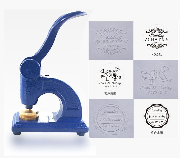 เครื่องสแตมป์กระดาษ โลโก้ลายนูน แบบวงกลม stamps embossing Upper and Lower
