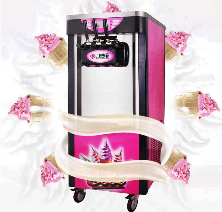 เครื่องทำไอศครีมซอฟ sundae soft 218C ice cream machine 2100W 12L แบบ 3 หัวจ่าย