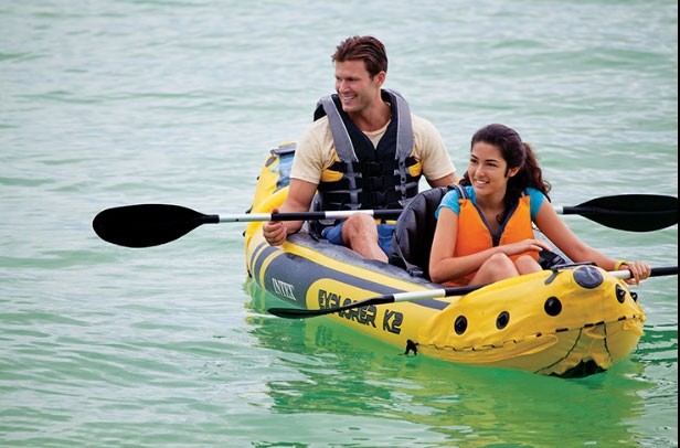 เรือแคนู เป่าลมไฟฟ้า Inflatable Boat INTEX68307 Explorer Duo Canoe