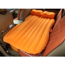 เบาะเป่าลมนอนในรถยนต์ + ที่สูบลมไฟฟ้า + หมอน2ใบ +แผ่นแปะกันรั่ว ขนาด135*85*45cm มีที่กันคอนโซลหน้า สีส้ม