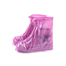 รองเท้ากันฝน แบบสั้น รุ่น JY – 518 เป็นซิป ถอด ใส่ ง่าย — สีชมพู