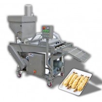 เครื่องคลุกเกล็ดขนมปัง SFJ400 Fish strips and chicken wicker breading and crumbs machine 380V 100kg 3.25（kw）3-15m/min