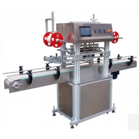 เครื่องซีลสายพาน กระปุก ระบบสายพานไลน์ผลิต วัสดุ PP/PET/PS/PVC สีเหลี่ยม วงกลม ทำบล็อคได้ Line type automatic continuous jar sealing machine Item NO. : LD801