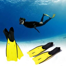 รองเท้าตีนกบ เท้ากบ THENICE สำหรับใส่ว่ายน้ำ ดำน้ำ สี เหลือง Size M / L / XL