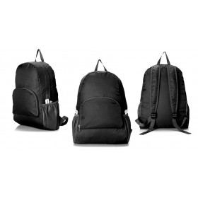 กระเป๋าเป้ สะพาย น้ำหนักเบา สามารถพับเก็บได้ ขนาด 42 x 30.5 ซม. — สีดำ
