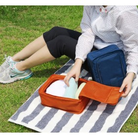 กระเป๋าใส่รองเท้า Shoes Pouch สำหรับเดินทาง กันน้ำ ขนาด 21 x 30 x 11.5 ซม. — สีส้ม