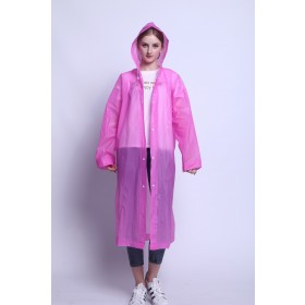 เสื้อคลุมกันฝนน้ำหนักเบา EVA Rain Coat แบบ Free Size ขนาด 65 x 115 cm — สี่ชมพู