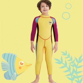 ชุดว่ายน้ำเด็กเก็บอุณหภูมิ Dive & Sail กันแดด UPF 50+ ชุดว่ายน้ำเก็บอุณหภูมิ เนื้อผ้าหนา 2.5 มิลลิเมตร — สีเหลือง