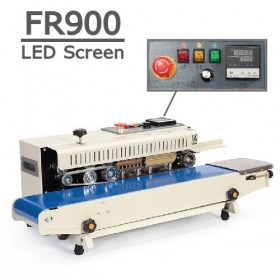 เครื่องซีล ต่อเนื่อง FR900 รุ่นจอแสดงผล LED มอเตอร์ 120W ขนาด 810 x 370 x 320 มม.