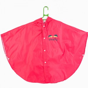 เสื้อกันฝนเด็ก Smally เนื้อผ้า Nylon 100% มีถุงผ้าสำหรับเก็บชุดกันฝน - สีชมพู