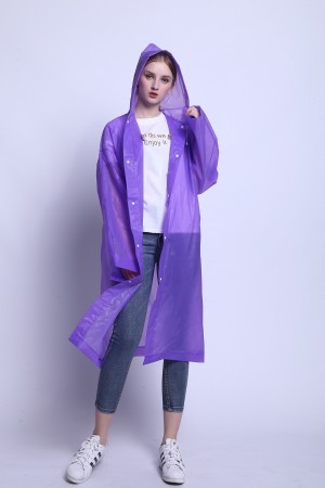 เสื้อคลุมกันฝนน้ำหนักเบา EVA Rain Coat แบบ Free Size ขนาด 65 x 115 cm — สี่ม่วง